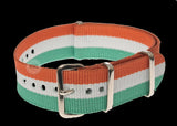 Ireland - 20mm "Orange, White and Green" NATO Military Watch Strap